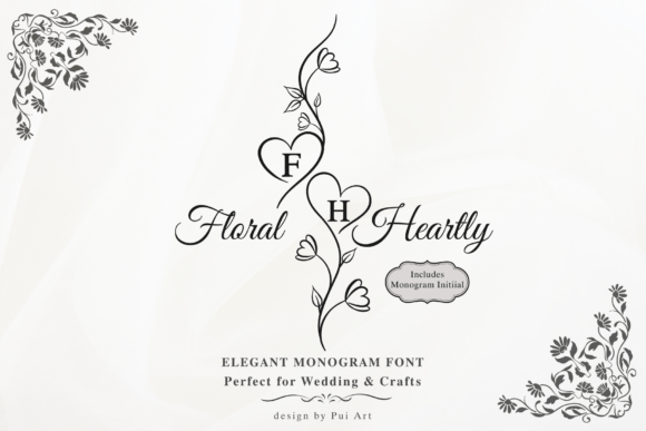 Floral Heartly Monogram: A Decorative Font for Elegant Web Design