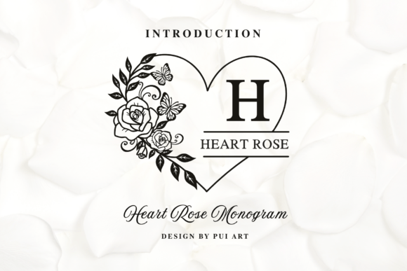 Heart Rose Monogram: A Font That Speaks in Flowers