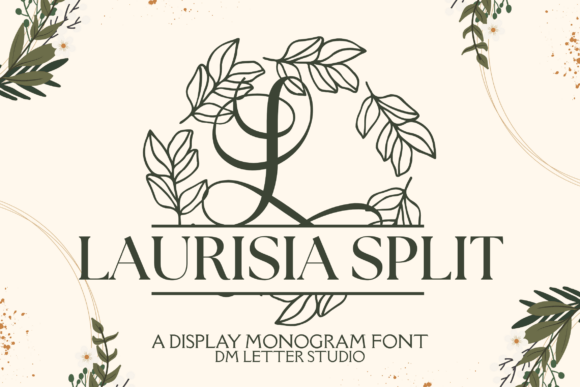 Laurisia Split Monogram: A Decorative Font for Digital Design